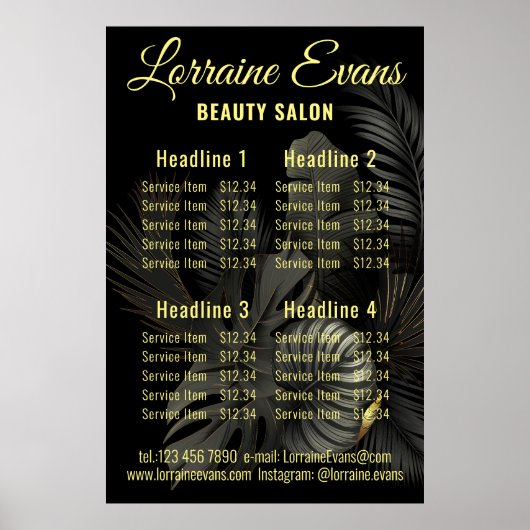 Poster Noir et or (Devant)