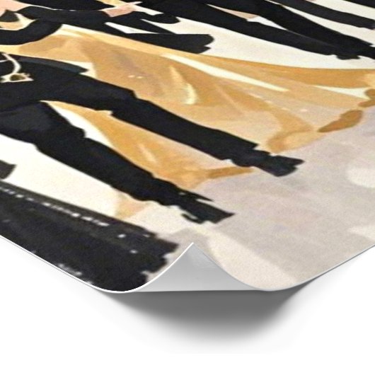 Poster Noir et or, Luxe riche, Style Moulin rouge (Coin)