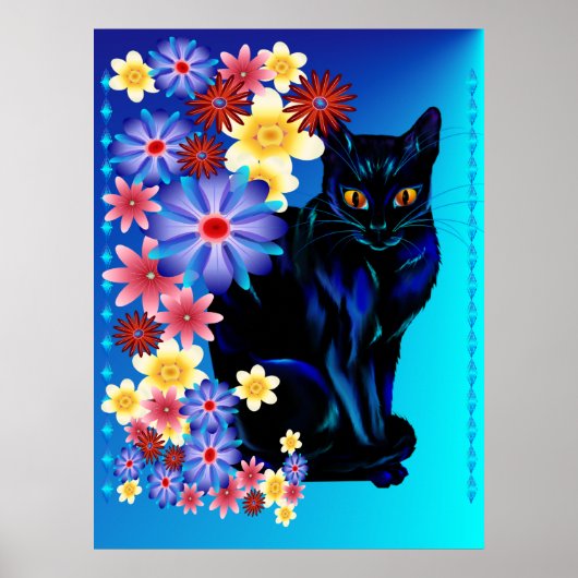 Poster noir Garden Kitty (Devant)