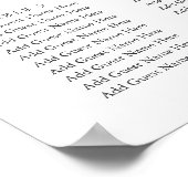 Poster Noir | Graphique de sièges de script manuscrit mod (Coin)