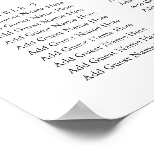 Poster Noir | Graphique de sièges de script manuscrit mod (Coin)