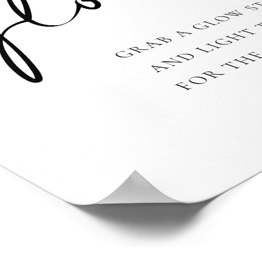 Poster Noir Gras manuscrit Script laisser l'amour Mariage (Coin)