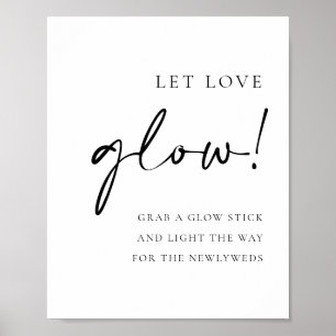 Poster Noir Gras manuscrit Script laisser l'amour Mariage