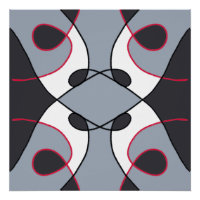 Noir, gris, blanc et rouge Design vintage abstrait
