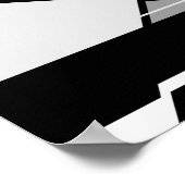 Poster Noir gris blanc "homme assis" conception géométriq (Coin)