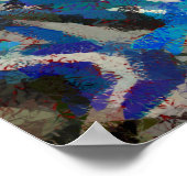 Poster noir gris bleu art abstrait peinture moderne (Coin)