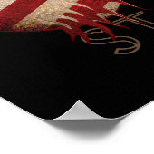 Poster - Noir - Guitare américain Drapeau - Noir (Coin)