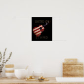 Poster - Noir - Guitare américain Drapeau - Noir (Cuisine)