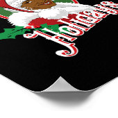 Poster noir heureux vacances afro-américain père Noël mrs (Coin)