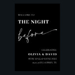 Poster Noir La Nuit Avant Le Dîner De Répétition Bienvenu<br><div class="desc">Élevez votre dîner de répétition avec notre chic affiche de bienvenue "La nuit d'avant" en noir. Cette enseigne élégante est ornée d'un arrière - plan noir élégant qui dégage élégance et raffinement moderne. Le texte est conçu en lettres blanches ou dorées frappantes, offrant un contraste étonnant qui est à la...</div>