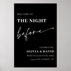 Poster Noir La Nuit Avant Le Dîner De Répétition Bienvenu