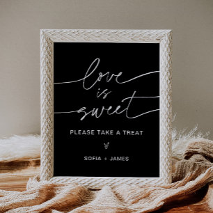 Poster NOIR L'Amour est Sweet Wedding Favors Signer