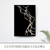 Noir minimaliste et crème Art Abstrait moderne