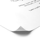 Poster Noir moderne blanc Simple menu du bar mariage form (Coin)