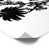 Poster Noir moderne Encre Abstrait Fleur sauvage Daisy Ar (Coin)