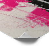 Poster Noir moderne rose Abstraite femme Peinture Po (Coin)