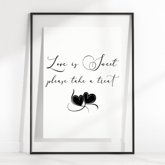 Poster Noir Moderne Simple Script Mariage L'amour est dou