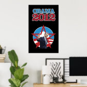 Poster noir Obama 2012 (Bureau à domicile)
