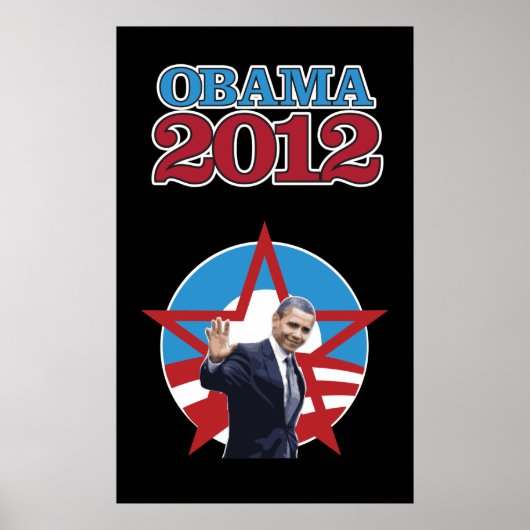 Poster noir Obama 2012 (Devant)