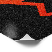 Poster Noir Orange Kokopelli Design Sud-Ouest (Coin)