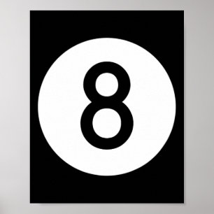 Poster Noir Pool Ll Numéro Huit Billard Snooker Huit