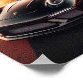 Poster noir Porsche Sunset (Coin)