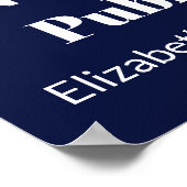 Poster Noir Public Bleu Nom Téléphone Fenêtre Numéro de t (Coin)