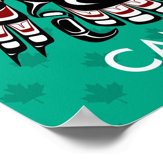 Poster Noir rouge autochtone Kaigani Thunderbird (Coin)