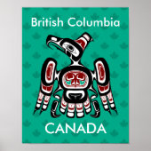 Poster Noir rouge autochtone Kaigani Thunderbird (Devant)