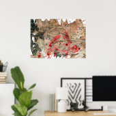 Poster Noir Rouge Brown Vert moderne Art Abstrait tendanc (Bureau à domicile)