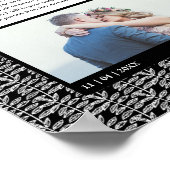 Poster Noir Rustique Personnalisé Mariage Photo Vows Mari (Coin)