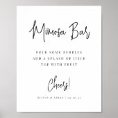 Poster Noir | Script manuscrit moderne Panneau de la barr (Devant)