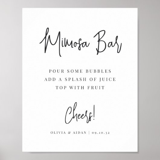 Poster Noir | Script manuscrit moderne Panneau de la barr (Devant)