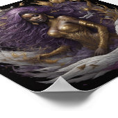 Poster Noir Sirène Or pourpre (Coin)