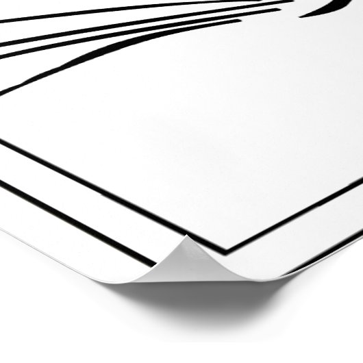 Poster Noir sur blanc Plan de chat (Coin)