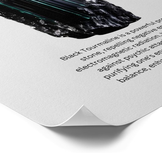 Poster Noir Tourmaline Crystal Signification (Coin)