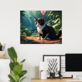 Poster *~* Noir Tuxedo Kitty AP68 5:4 Feline Kitten Chat (Bureau à domicile)