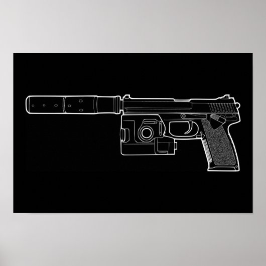 Poster noir USSOCOM MARK 23 (Devant)