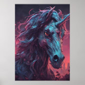 Poster noir Zombie Unicorn (Devant)