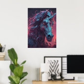 Poster noir Zombie Unicorn (Bureau à domicile)