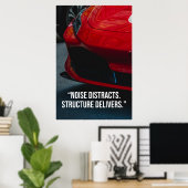 Poster Noise Distracts Structure Delivers Car Quote (Bureau à domicile)