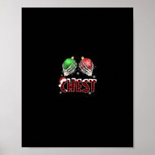 Poster noix de la poitrine châtaignes marrons xmas couple