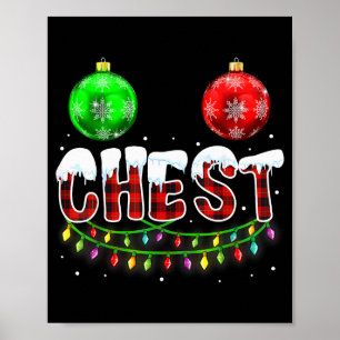Poster Noix de poitrine de Noël drôle d'association coupl