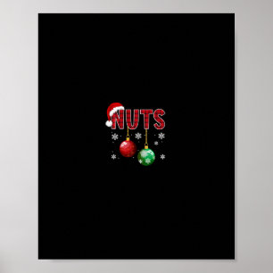 Poster noix de poitrine marrant châtaignes coup de noël