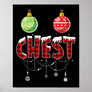 Poster Noix de poitrine Noël Correspondantes Couple châta