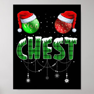Poster Noix de poitrine Noël Correspondantes Couple Chest