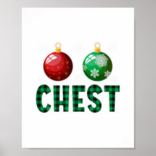 Poster noix de poitrine t-shirt assorti couple poitrine