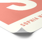 Poster Nom bébé personnalisé Pépinière Décor Mur Monogram (Coin)