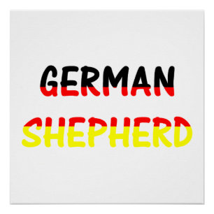 Poster nom berger allemand dans le drapeau