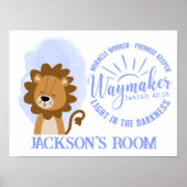 Poster Nom Christian Cute Baby Lion Bible Citation (Devant)